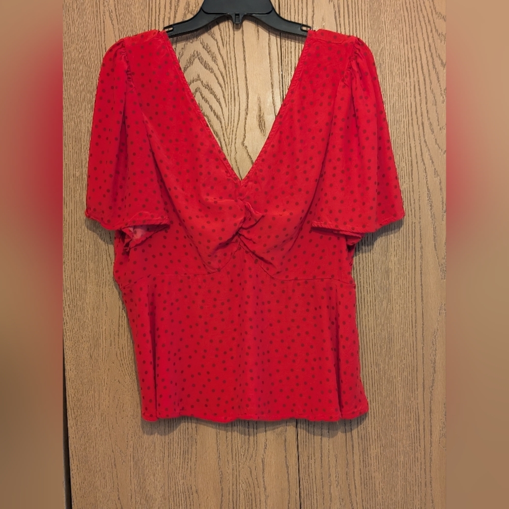 Red Polka Dot Women's Top